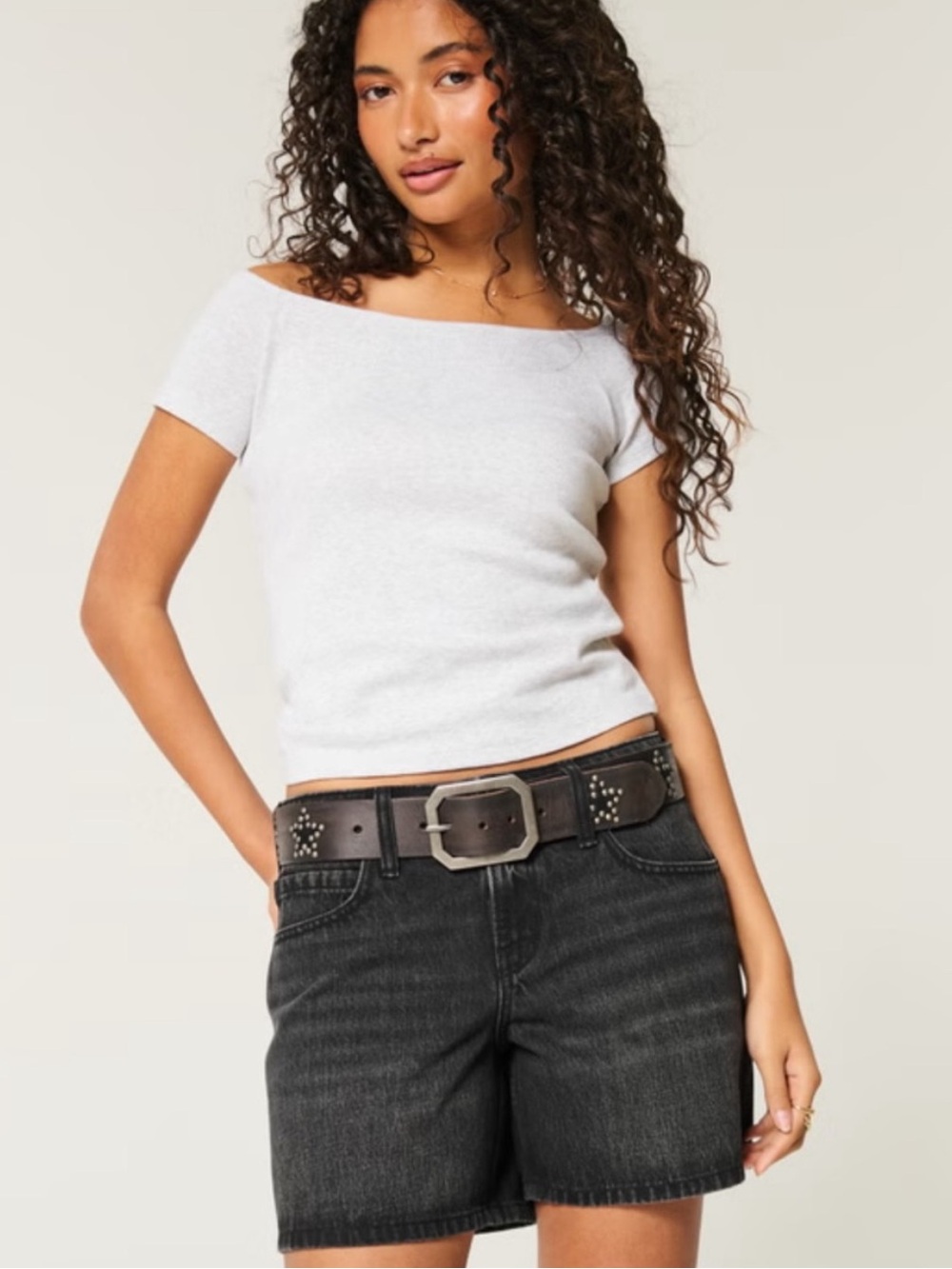 Hollister White and Black High-Rise Denim Shorts Duo - Picture 1 of 14
